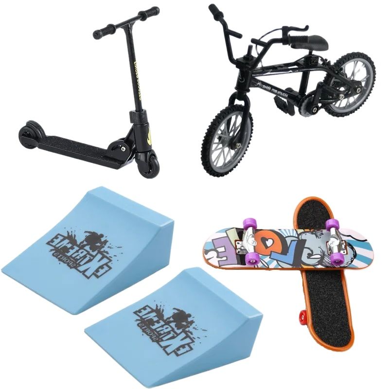 Tech Deck Accessories - Scooter/skate de dedo/calças casuais/patins de rolo/bicicleta
