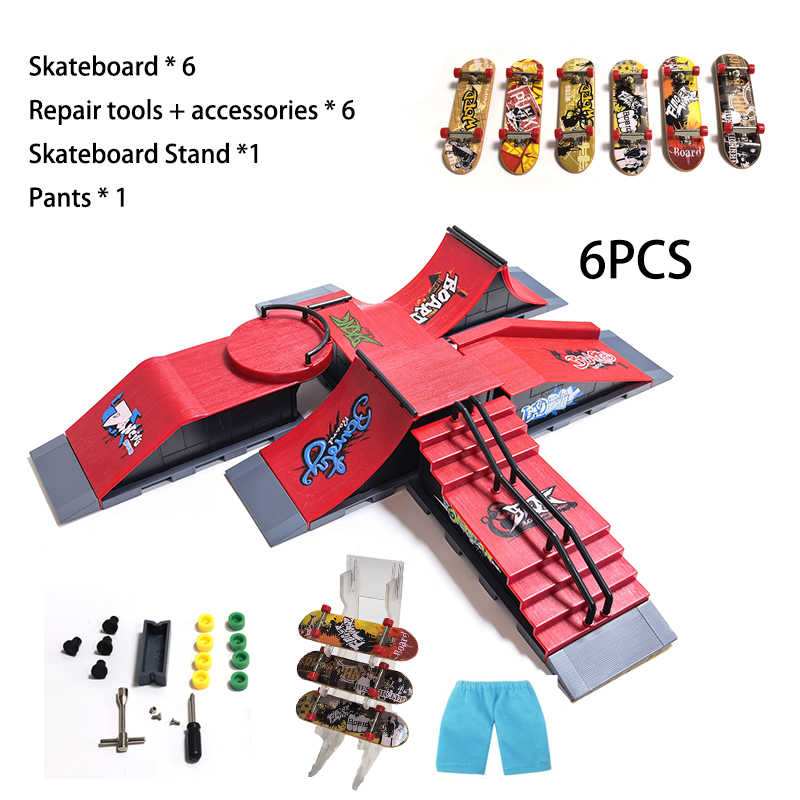 Tech Deck Accessories - Diy dedo skatepark 6-em-1 conjunto profissional