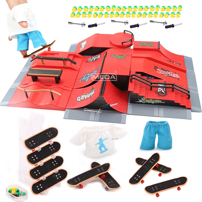 Tech Deck Accessories - Dedo skate montar rampa parque Kits,